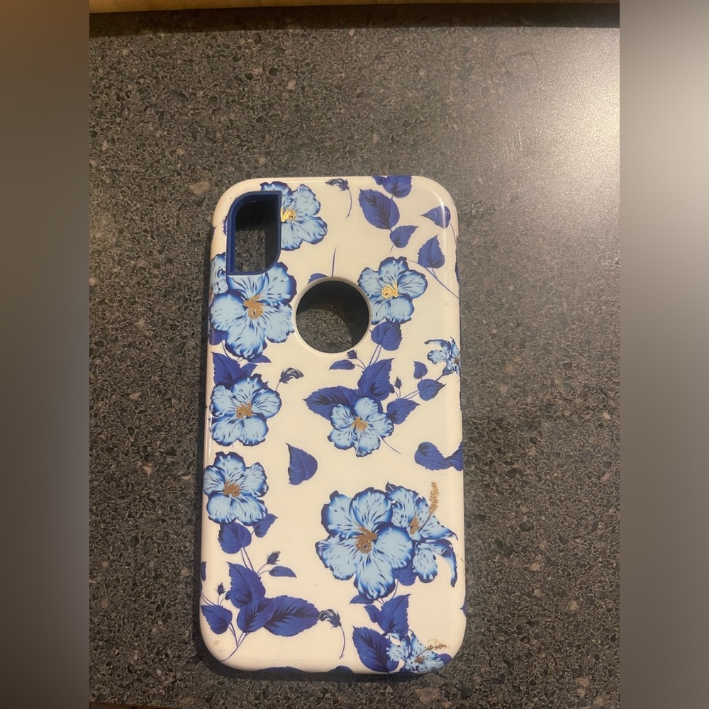 Blue and White Floral Phone Case